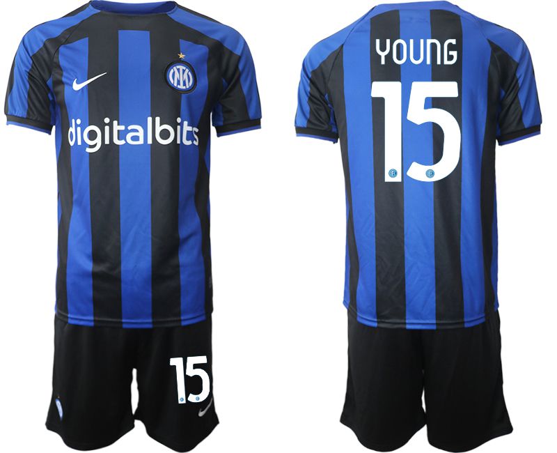 Men 2022-2023 Club Inter Milan home blue #15 Soccer Jersey